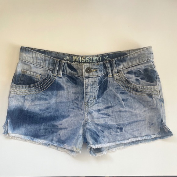 Mossimo Cut Off Denim Shorts -2010 -Blue Jeans Shorts Size 9 Shorties Raw Hem - Picture 11 of 14